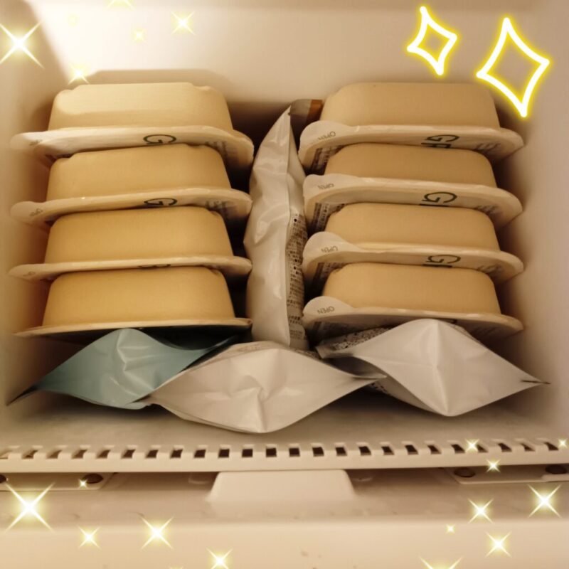 ミニ冷凍庫におさまったグリーンスプーン